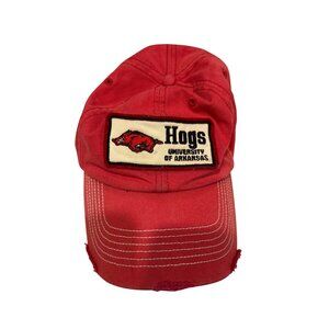Vintage University Of Arkansas Hogs Hat Red Snapback Cap By Twins Enterprise
